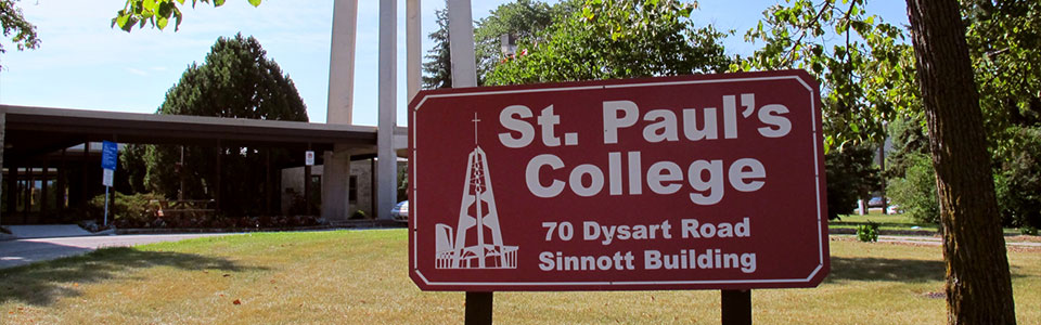 St-Paul's College campus: sign with campus address.